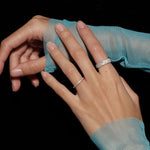 S925 Sterling Silver Minimalist Full - Pavé Moissanite Ring - AKAK BODYJEWELRY - ear - tunnel