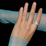 S925 Sterling Silver Minimalist Full - Pavé Moissanite Ring - AKAK BODYJEWELRY - ear - tunnel