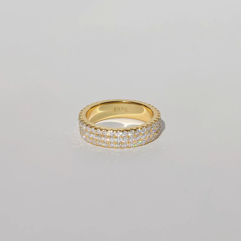 S925 Sterling Silver Minimalist Full - Pavé Moissanite Ring - AKAK BODYJEWELRY - ear - tunnel