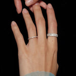 S925 Sterling Silver Minimalist Full - Pavé Moissanite Ring - AKAK BODYJEWELRY - ear - tunnel