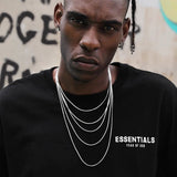 S925 Sterling Silver Minimalist Snake Bone Chain Necklace - AKAK BODYJEWELRY - ear - tunnel