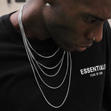 S925 Sterling Silver Minimalist Snake Bone Chain Necklace - AKAK BODYJEWELRY - ear - tunnel