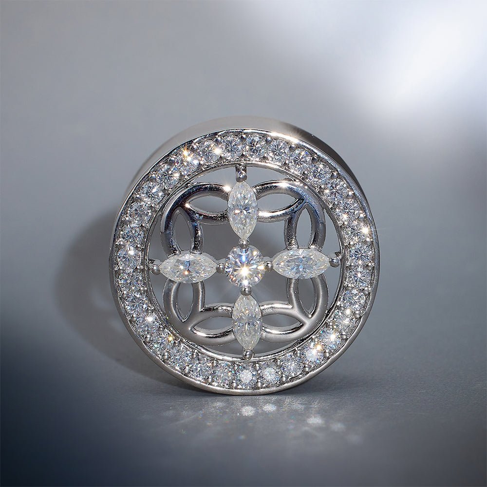 Sea View Lattice Moissanite 14K Ear Gauge Tunnel (2Pcs) - AKAK BODYJEWELRY - ear - tunnel