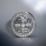 Sea View Lattice Moissanite S925 Silver Ear Gauge Tunnel (2Pcs) - AKAK BODYJEWELRY - ear - tunnel