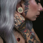 Sea View Lattice Zircon S925 Silver Ear Gauge Tunnel (2Pcs) - AKAK BODYJEWELRY - ear - tunnel