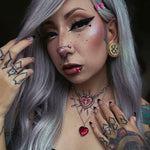 Sea View Lattice Zircon S925 Silver Ear Gauge Tunnel (2Pcs) - AKAK BODYJEWELRY - ear - tunnel