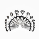 Silver Multicolor Spike Ear Stretching Kit 36Pcs - AKAK BODYJEWELRY - ear - tunnel
