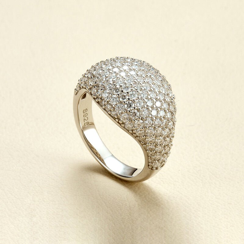Sparkling Dome 2.42ct Moissanite S925 Silver Ring - AKAK BODYJEWELRY - ear - tunnel