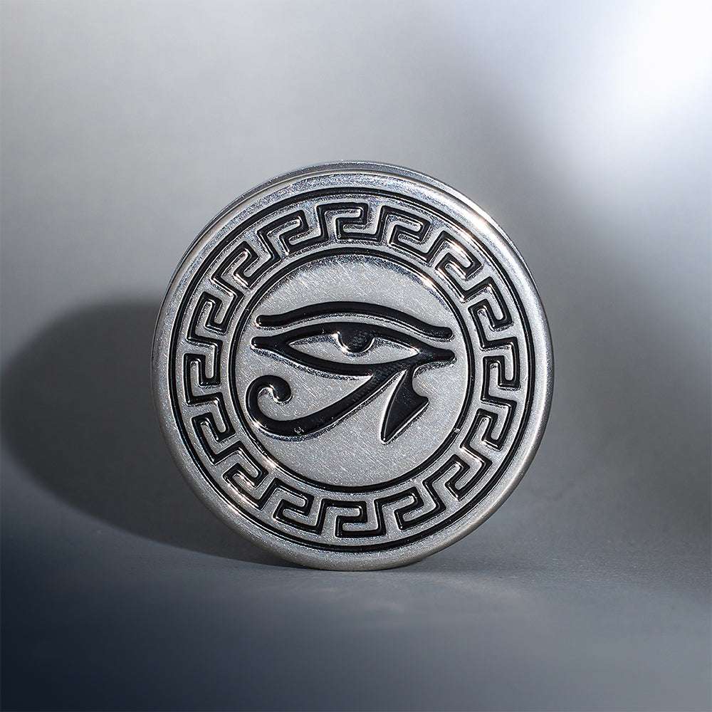 Stainless Steel Eye of Horus Steel Plugs Ear Piercing Tunnels 2Pcs - AKAK BODYJEWELRY - ear - tunnel
