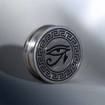 Stainless Steel Eye of Horus Steel Plugs Ear Piercing Tunnels 2Pcs - AKAK BODYJEWELRY - ear - tunnel
