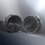Stainless Steel Eye of Storm Ear Piercing Plugs 2pcs - AKAK BODYJEWELRY - ear - tunnel