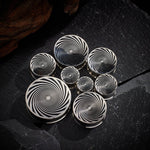 Stainless Steel Eye of Storm Ear Piercing Plugs 2pcs - AKAK BODYJEWELRY - ear - tunnel