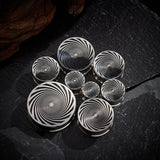 Stainless Steel Eye of Storm Ear Piercing Plugs 2pcs - AKAK BODYJEWELRY - ear - tunnel