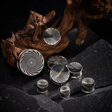 Stainless Steel Eye of Storm Ear Piercing Plugs 2pcs - AKAK BODYJEWELRY - ear - tunnel