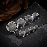 Stainless Steel Eye of Storm Ear Piercing Plugs 2pcs - AKAK BODYJEWELRY - ear - tunnel