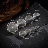 Stainless Steel Eye of Storm Ear Piercing Plugs 2pcs - AKAK BODYJEWELRY - ear - tunnel