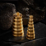 Stainless Steel Golden Filigree Blossoms Ear Gauge Tunnels 2Pcs - AKAK BODYJEWELRY - ear - tunnel