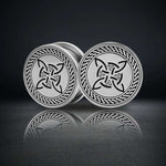 Stainless Steel Knot of Witches Steel Ear Piercing Plugs 2Pcs - AKAK BODYJEWELRY - ear - tunnel