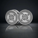 Stainless Steel Knot of Witches Steel Ear Piercing Plugs 2Pcs - AKAK BODYJEWELRY - ear - tunnel