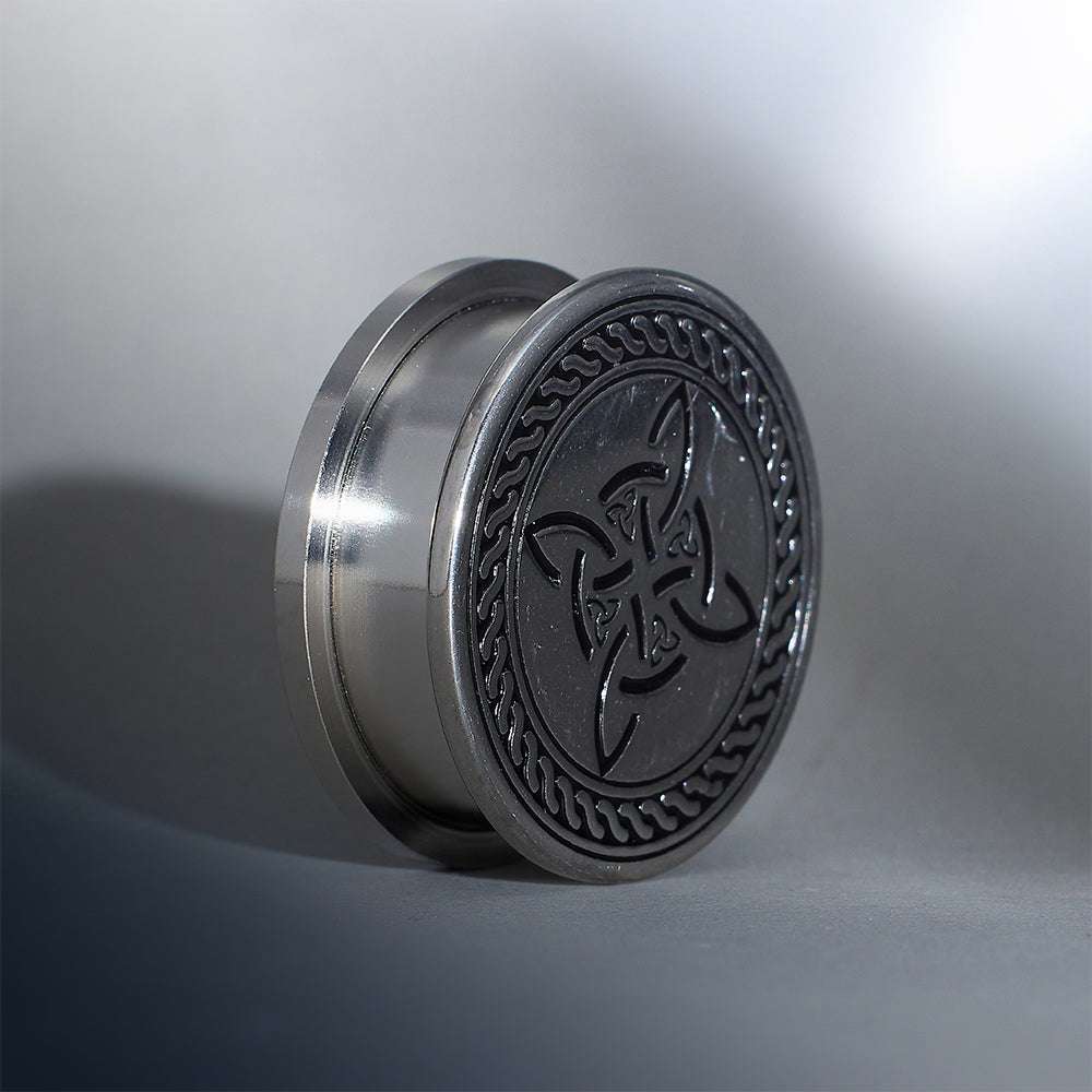 Stainless Steel Knot of Witches Steel Ear Piercing Plugs 2Pcs - AKAK BODYJEWELRY - ear - tunnel