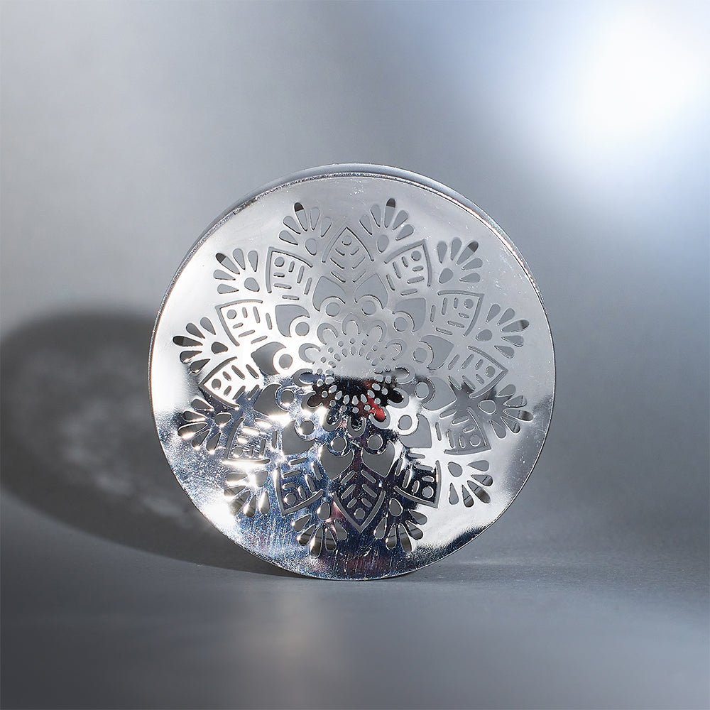 Stainless Steel Mandala Design Steel Ear Piercing Ear Gauge Tunnels 2pcs - AKAK BODYJEWELRY - ear - tunnel