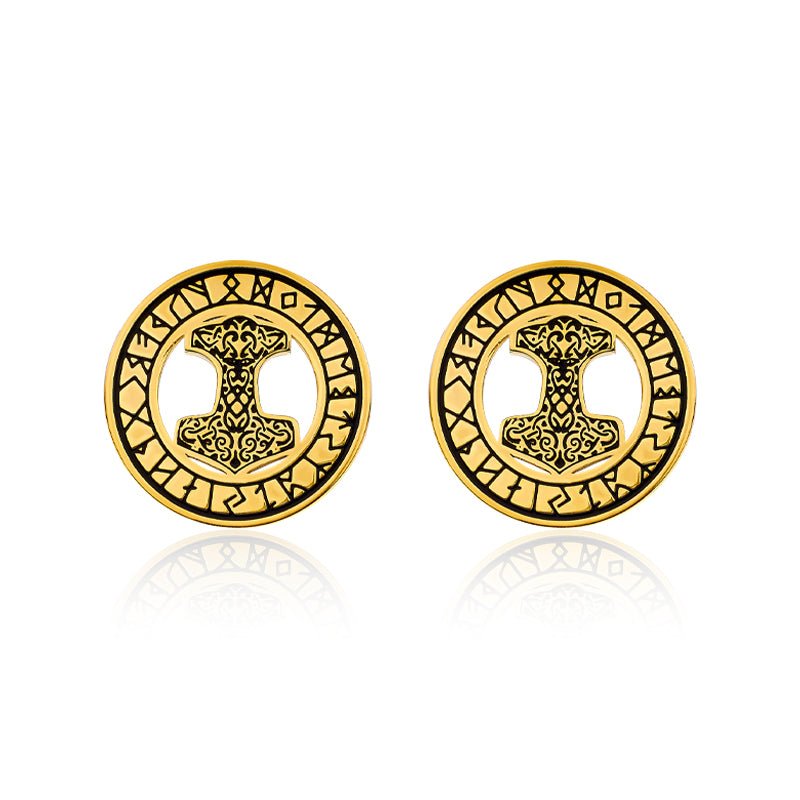 Stainless Steel Mjölnir Ear Plugs Piercing Ear Gauge Tunnels 2Pcs - AKAK BODYJEWELRY - ear - tunnel