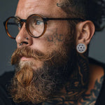 Stainless Steel Papercut Blossom Ear Gauge Tunnels 2Pcs - AKAK BODYJEWELRY - ear - tunnel