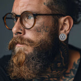 Stainless Steel Papercut Blossom Ear Gauge Tunnels 2Pcs - AKAK BODYJEWELRY - ear - tunnel