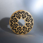 Stainless Steel Pattern Fiore Ear Piercing Ear Gauge Tunnels 2pcs - AKAK BODYJEWELRY - ear - tunnel