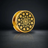 Stainless Steel Spiritual Kaleidoscope Steel Ear Piercing Plugs 2Pcs - AKAK BODYJEWELRY - ear - tunnel