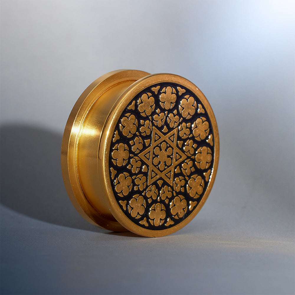 Stainless Steel Spiritual Kaleidoscope Steel Ear Piercing Plugs 2Pcs - AKAK BODYJEWELRY - ear - tunnel