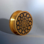 Stainless Steel Spiritual Kaleidoscope Steel Ear Piercing Plugs 2Pcs - AKAK BODYJEWELRY - ear - tunnel