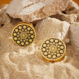 Stainless Steel Spiritual Kaleidoscope Steel Ear Piercing Plugs 2Pcs - AKAK BODYJEWELRY - ear - tunnel