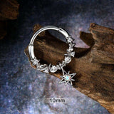 Star Dangle Hoop Ring Nose Piercing - AKAK BODYJEWELRY - ear - tunnel