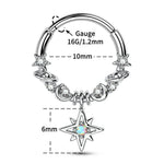 Star Dangle Hoop Ring Nose Piercing - AKAK BODYJEWELRY - ear - tunnel