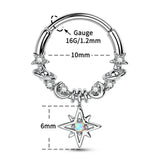 Star Dangle Hoop Ring Nose Piercing - AKAK BODYJEWELRY - ear - tunnel