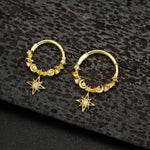 Star Dangle Hoop Ring Nose Piercing - AKAK BODYJEWELRY - ear - tunnel