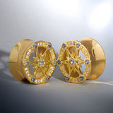 Starlight Shadow 14K Moissanite Ear Gauge Tunnel (2Pcs) - AKAK BODYJEWELRY - ear - tunnel
