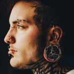 Starlight Shadow 14K Moissanite Ear Gauge Tunnel (2Pcs) - AKAK BODYJEWELRY - ear - tunnel