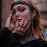 Strange Flower Moissanite S925 Silver Ear Gauge Tunnel (2Pcs) - AKAK BODYJEWELRY - ear - tunnel