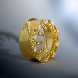 Strange Flower Zircon 14K Ear Gauge Tunnel (2Pcs) - AKAK BODYJEWELRY - ear - tunnel