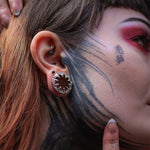 Strange Flower Zircon S925 Silver Ear Gauge Tunnel (2Pcs) - AKAK BODYJEWELRY - ear - tunnel