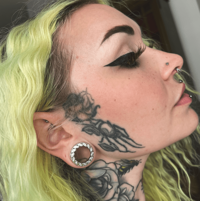 Straw Dream Moissanite 14K Ear Gauge Tunnel (2Pcs) - AKAK BODYJEWELRY - ear - tunnel