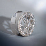 Sunrise Wreath Moissanite S925 Silver Ear Gauge Tunnel (2Pcs) - AKAK BODYJEWELRY - ear - tunnel