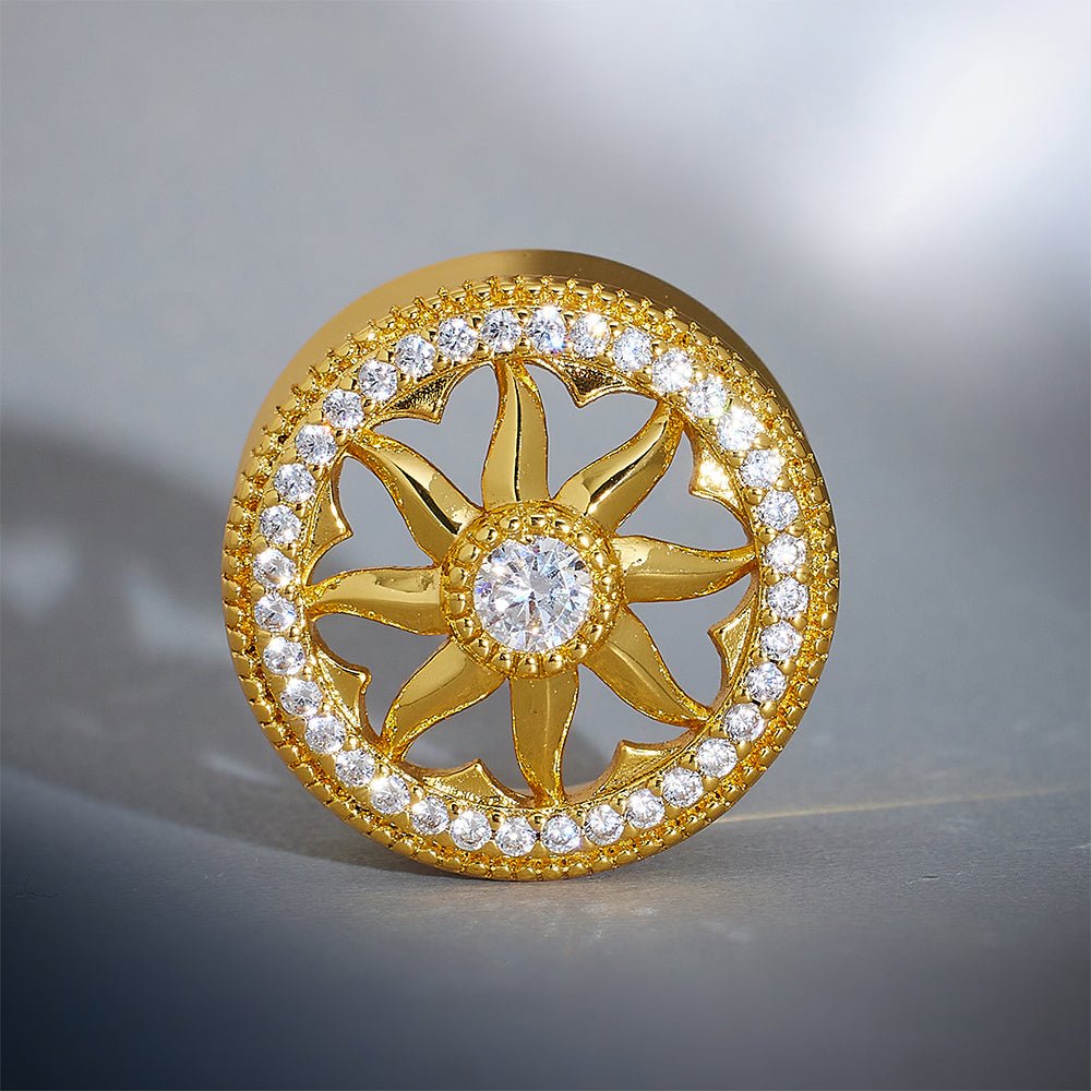 Sunrise Wreath Zircon 14K Ear Gauge Tunnel (2Pcs) - AKAK BODYJEWELRY - ear - tunnel