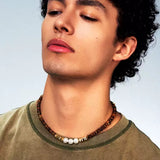 Terra Gem Pearl Harmony Chain Necklace - AKAK BODYJEWELRY - ear - tunnel