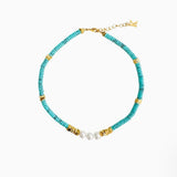 Terra Gem Pearl Harmony Chain Necklace - AKAK BODYJEWELRY - ear - tunnel