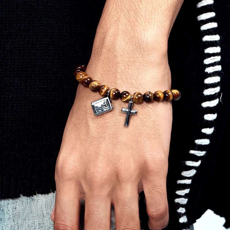 Tigerite Cross Beaded Bracelet - AKAK BODYJEWELRY - ear - tunnel