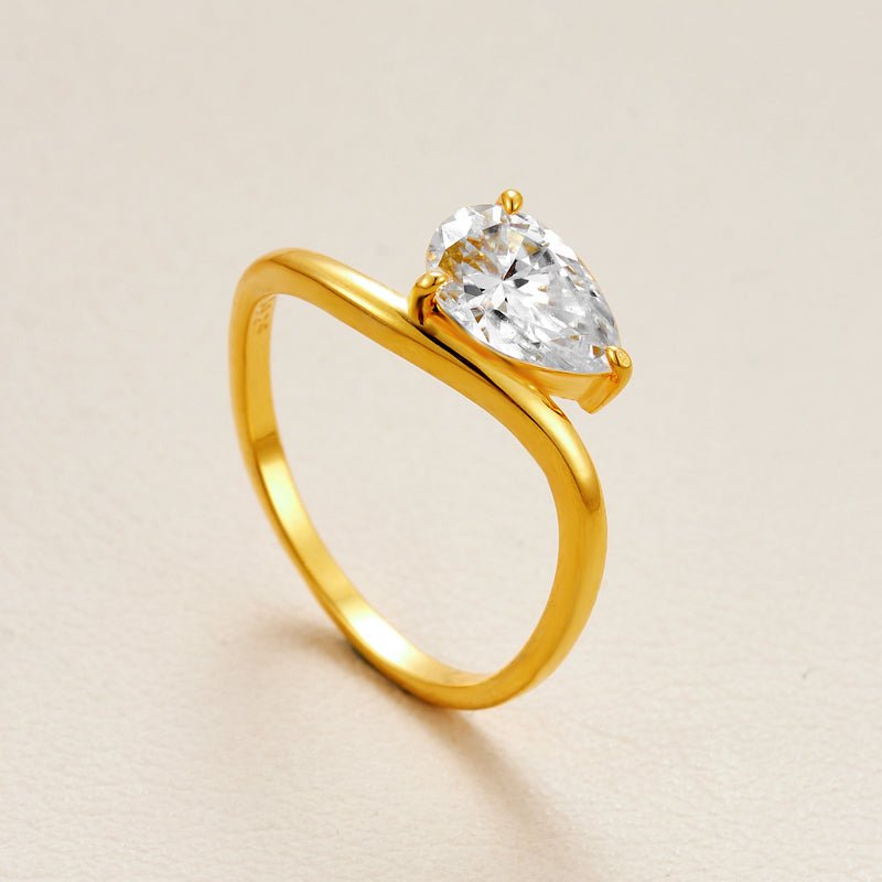 Triple Layer Gold S925 Silver 1.5 Carat Moissanite Ring - AKAK BODYJEWELRY - ear - tunnel