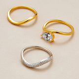 Triple Layer Gold S925 Silver 1.5 Carat Moissanite Ring - AKAK BODYJEWELRY - ear - tunnel